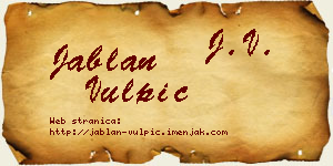Jablan Vulpić vizit kartica